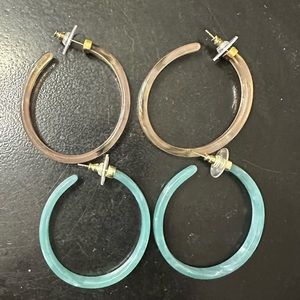 Kendra Scott Kash Hoop Earrings sea green and light pink